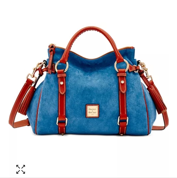 Dooney & Bourke Large Suede Satchel - Magenta - Picture 8 of 9